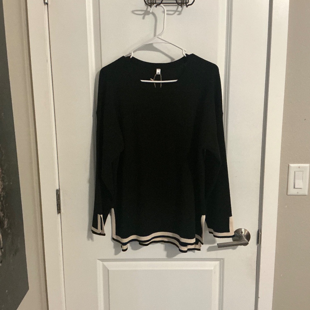 Black and Tan Knit Sweater